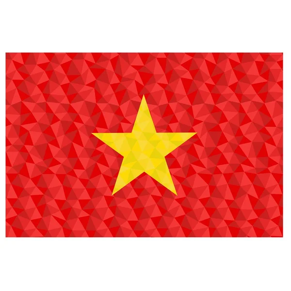 ベトナム国民シンボル背景低ポリスタイルベクトルイラストEpsの多角形フラグ — ストックベクタ