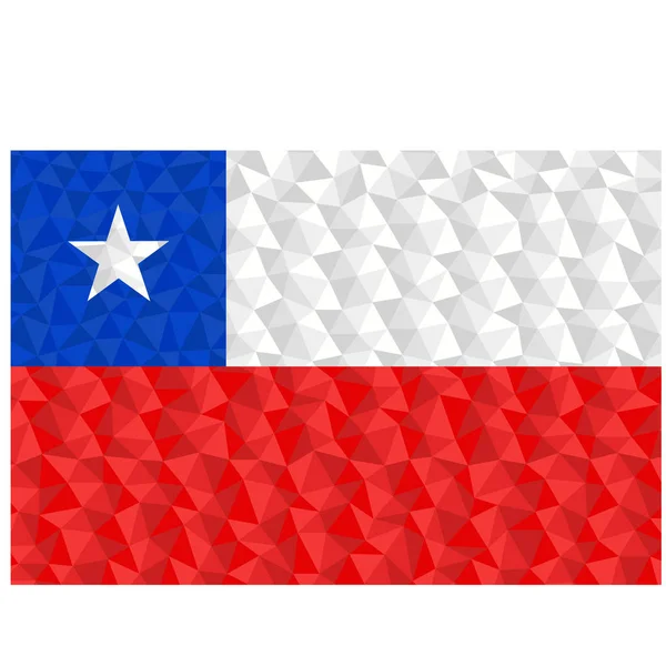 Πολυγωνική Σημαία Της Χιλής Εθνικό Σύμβολο Φόντο Χαμηλή Πολυ Στυλ — Διανυσματικό Αρχείο