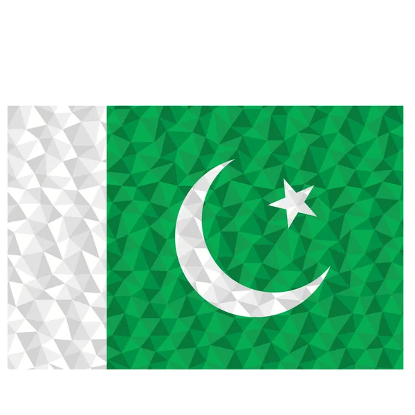 Полигональный Флаг Пакистана Фоне Национальных Символов Низкого Стиля Полигональной Векторной — стоковый вектор