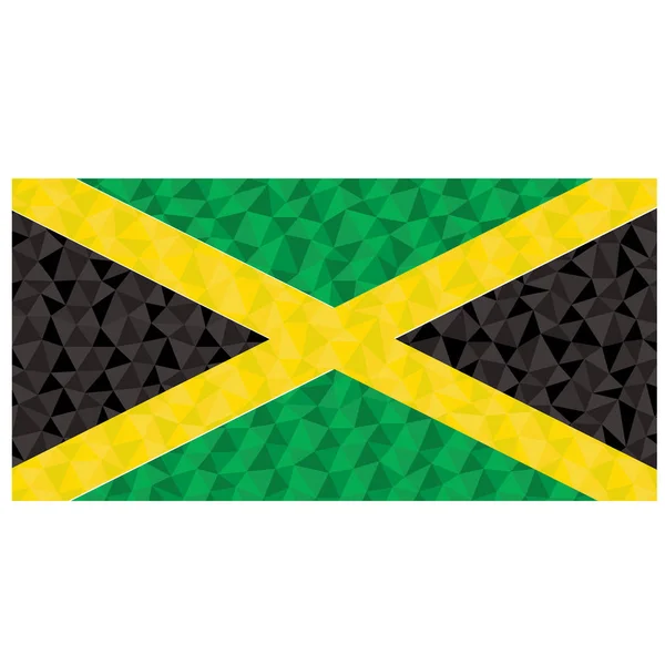 Veelhoekige Vlag Van Jamaica Nationaal Symbool Achtergrond Laag Poly Stijl — Stockvector