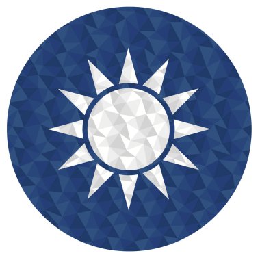 Tayvan Çin cumhuriyeti ulusal sembolü arka plan düşük poli tarzı vektör illüstrasyon eps arması