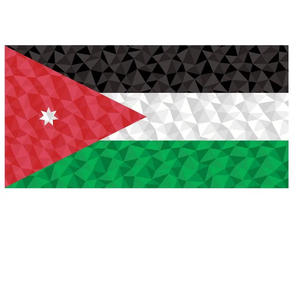 Veelhoekige Vlag Van Jordanië Nationaal Symbool Achtergrond Laag Poly Stijl — Stockvector