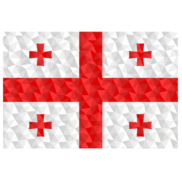 Bandiera Poligonale Della Georgia Simbolo Nazionale Sfondo Basso Poli Stile — Vettoriale Stock