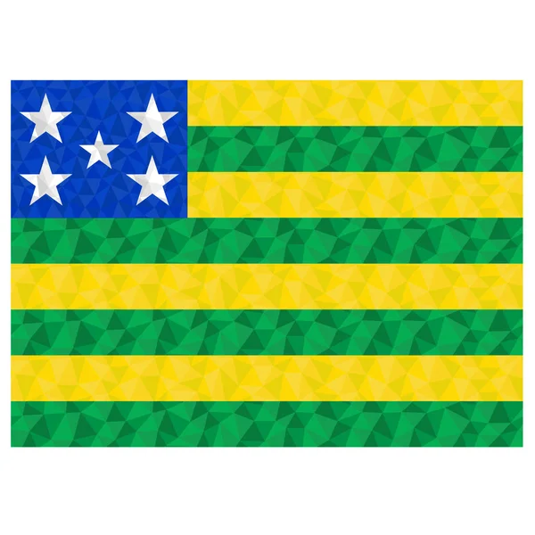 Bandeira Poligonal Goiás Símbolo Nacional Estado Brasileiro Ilustração Vetorial Baixo —  Vetores de Stock