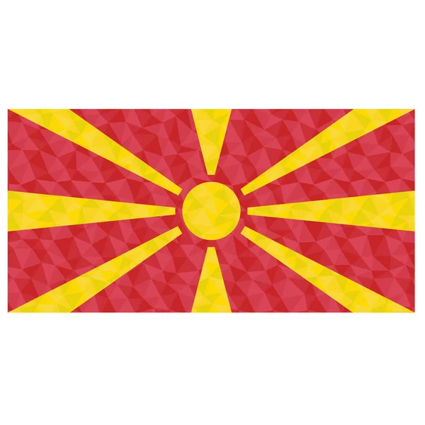 Bandera Poligonal Macedonia Del Norte Símbolo Nacional Fondo Bajo Poli — Vector de stock