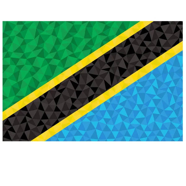 Polygonale Flagge Von Tansania Nationales Symbol Hintergrund Niedrigen Poly Stil — Stockvektor