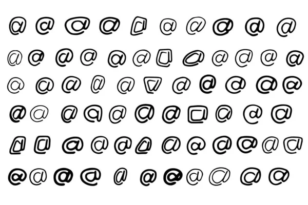 Set Dari Karakter Tulisan Tangan Dan Ditelusuri Simbol Tanda - Stok Vektor