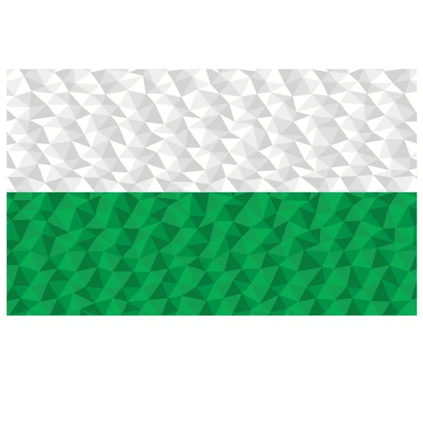 低ポリスタイルベクトルでザクセン州 ドイツの自由州の多角形フラグ — ストックベクタ