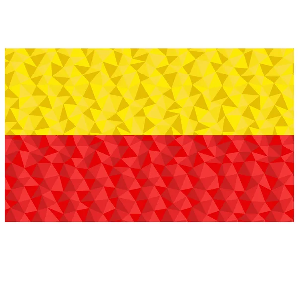 低ポリスタイルベクトルイラストでカルナタカ インドの多角形フラグ — ストックベクタ
