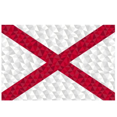 Alabama, ABD, düşük poli tarzı vektör illüstrasyon polygonal bayrak 