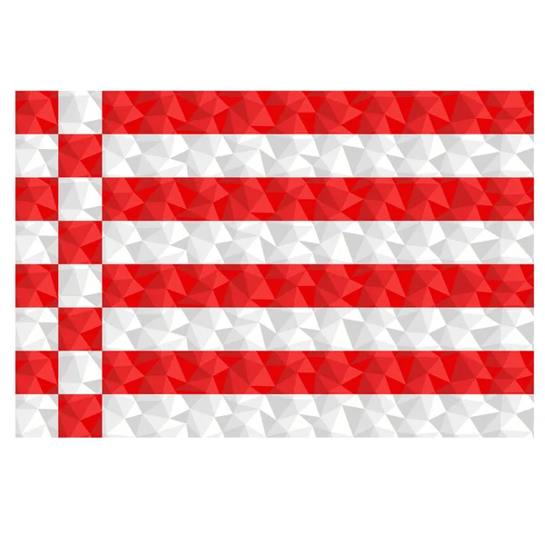 低ポリスタイルベクトルイラストでブレーメン ドイツの多角形の旗 — ストックベクタ
