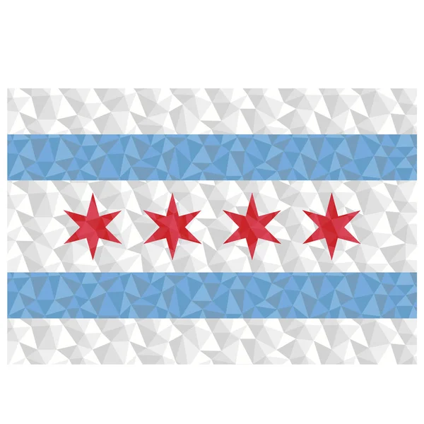 Polygonal Flag Chicago Low Poly Style Vector Illustration — Stock Vector