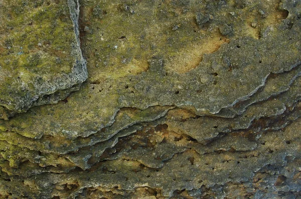 Фон Неровная Поверхность Желто Серого Камня Отверстиями — стоковое фото