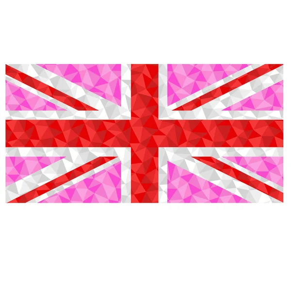 Polygonal Gay Pride Flag United Kingdom Low Poly Style Vector — Stock Vector