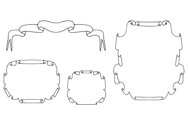 Набор Старых Винтажных Сорванных Бумажных Свитков Ленты Местом Вашего Текстового — стоковый вектор