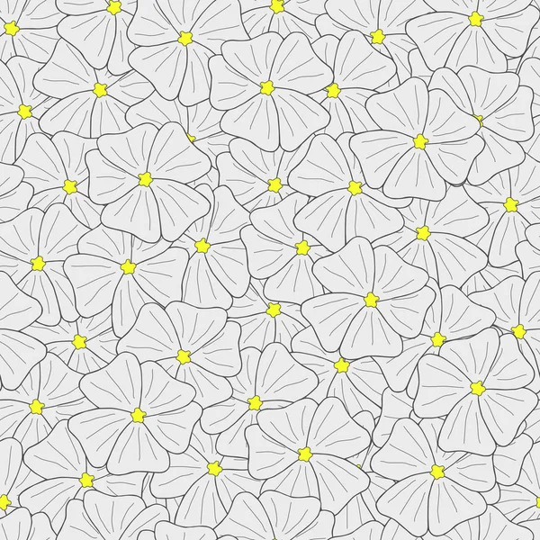 Fondo Sin Costuras Flores Amarillo Blancas Vector Ilustración — Vector de stock