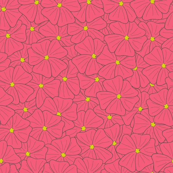 Naadloze Achtergrond Van Roze Bloemen Vector Illustratie — Stockvector