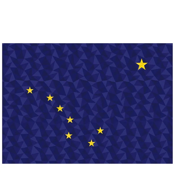 Polygonální Vlajka Aljašky Usa Nízkigalovém Vektorovém Příkladu — Stockový vektor