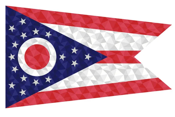 Polygonální Vlajka Ohio Usa Nízkigalní Vektorovém Příkladu — Stockový vektor