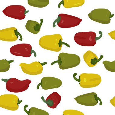 Kusursuz arkaplan tatlı biberler vektör çizimi