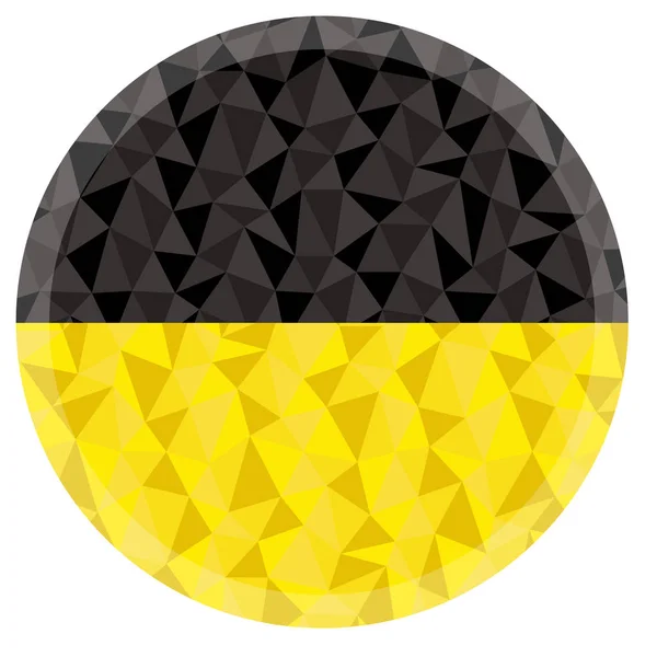 Στρογγυλό Σήμα Κουμπί Baden Wurttemberg Χαμηλή Poly Σημαία Ελάφρυνση Στην — Διανυσματικό Αρχείο