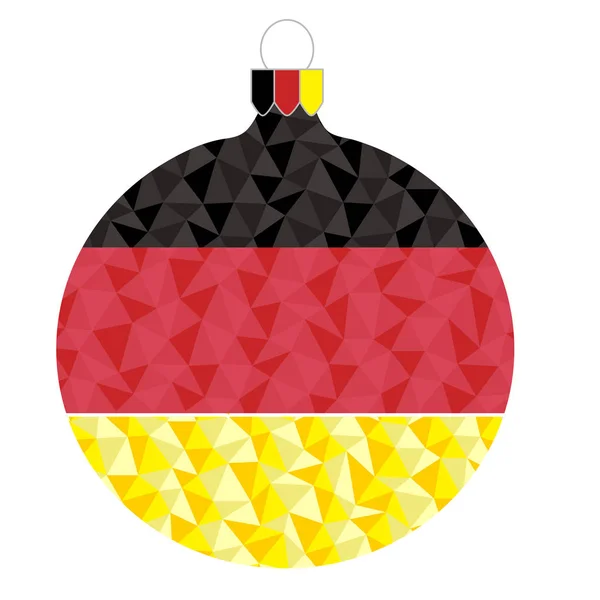 Bola Navidad Con Bandera Alemania Ilustración Vectorial Estilo Poligonal — Archivo Imágenes Vectoriales