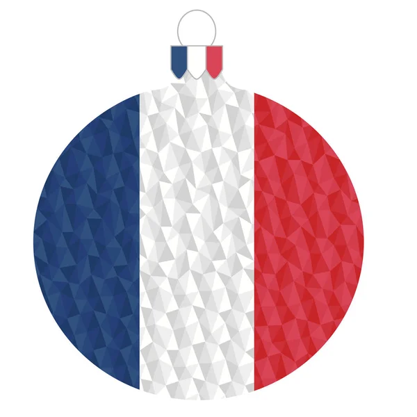 Різдвяний Французьким Прапором Багатокутному Стилі — стоковий вектор
