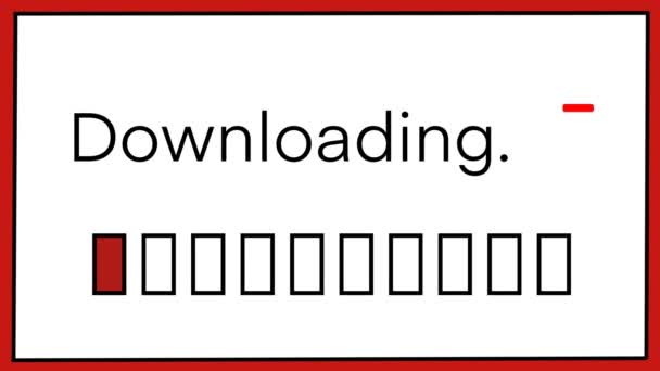 Diagrama Processo Download Porcentagem Vídeo Retângulos Vermelhos — Vídeo de Stock