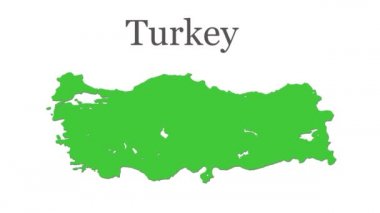 Türkiye 'nin kağıt kesimi biçimindeki fiziksel haritası gölge video ile