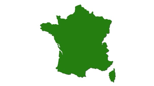 Frankreich Physische Landkarte Scherenschnitt Stil Mit Schatten Video — Stockvideo