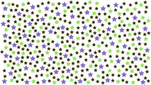Blue Yellow Red Stars Different Sizes Background Video — Stock Video