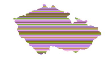 Çek Cumhuriyeti kontur haritası arka planı birçok dikey renk dizisi tonlama döngüsü görüntüsünü değiştirir