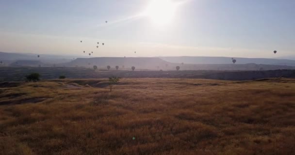 Kapadokia Turquie Juillet 2018 Survoler Vallée Ballon Décolle Avec Montée — Video