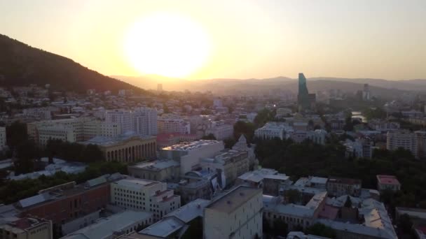 Tbilisi Georgia June 2018 Top View Evening City Sunset Background — Stock Video