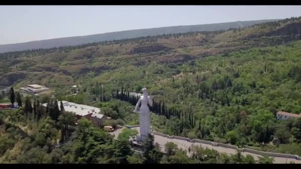 Tbilisi Georgië Juni 2018 Bovenaanzicht Van Het Monument Voor Moeder — Stockvideo