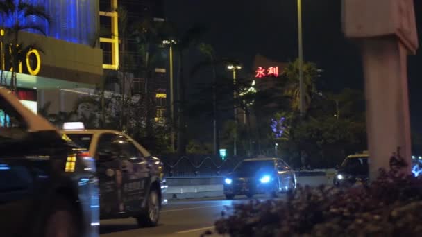 China Macau Mei 2019 Veel Auto Met Een Taxi Teken — Stockvideo