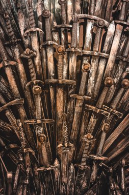 Metal şövalye kılıç arka plan. Yakın çekim. Kavram Knights.