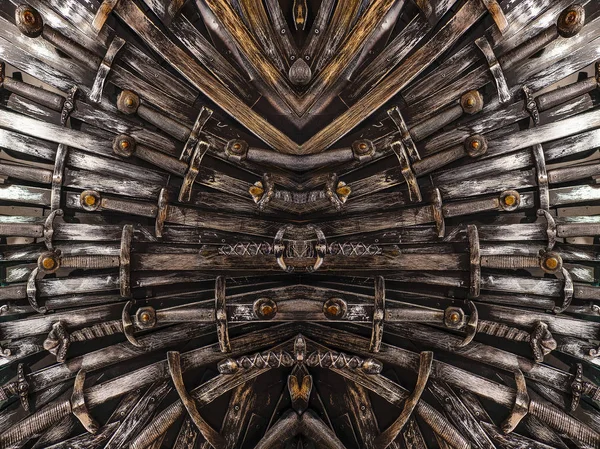 Metal knight swords background. Close up. The concept Knights. Stock Image