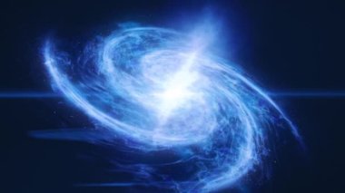 4K yavaş çekim. Güzel galaksi uzayda yavaşça döner ve parlak bir şekilde parlar. Anamorfik optik parlamalar.