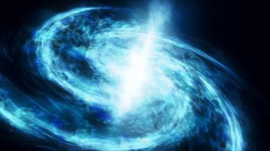 Galaksi uzaya yakın çekim. Yıldızlar kümesinin kendi ekseni etrafında hareketi. Uhd görüntüleri.