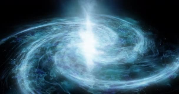 渦巻銀河が動き回るアブストラクト宇宙背景星間空間 星と惑星の形成深宇宙映像粒子が輝く背景空間の劇的なシーン4Kビデオレンダリングアニメーション — ストック動画