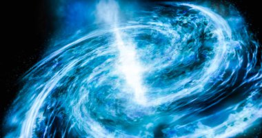 Sarmal mor galaksinin etkileyici yapısı.