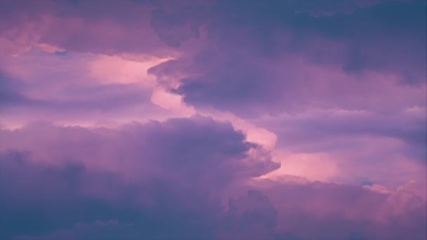 Cielo Púrpura Cambiando Formación Nubes Timelapse — Vídeos de Stock