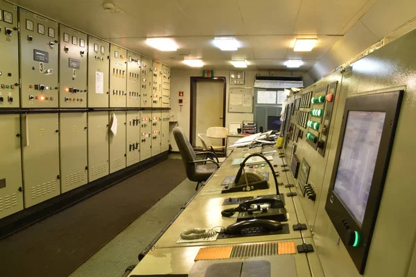 Engine control room is a main place from which the performace of engine is controlled. From here engine staff can have full overview and see the performance of main and auxiliary engines, pumps etc.