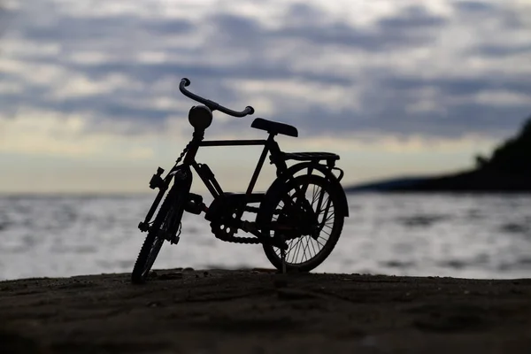 Modelo Bicicleta Vintage Praia Feito Mão Com Detalhes Completos Como — Fotografia de Stock