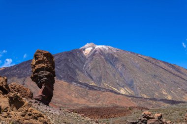 Mount Teide ve Finger of God rock (Roque Cinchado), Tenerife, Kanarya Adaları, İspanya Görünümü - Resim
