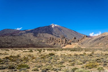 Volcano Teide manzara görünümü, Teide Ulusal Parkı, Tenerife, Kanarya Adaları, İspanya - Resim