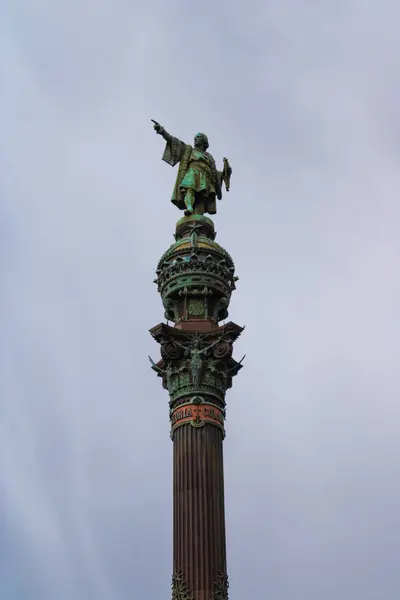 Monumento a Cristoforo Colombo a Barcellona — Foto Stock