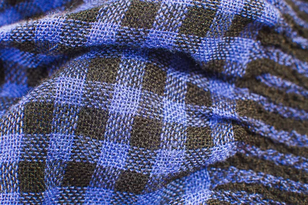 Tricot à carreaux bleu-noir — Photo