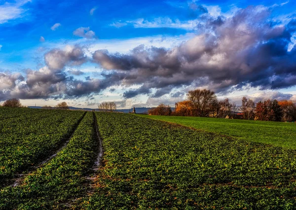 Schilderachtige Kunst Impressionistische Kleur Panorama Foto Van Een Landschap Van — Stockfoto